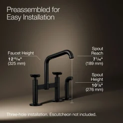 Two-hole bridge kitchen sink faucet with side sprayer^Kohler Online