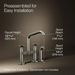 Two-hole bridge kitchen sink faucet with side sprayer^Kohler Online