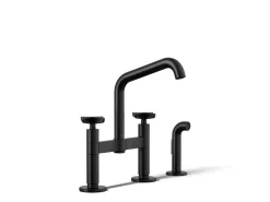 Two-hole bridge kitchen sink faucet with side sprayer^Kohler Online