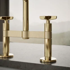 Two-hole bridge kitchen sink faucet with side sprayer^Kohler Online