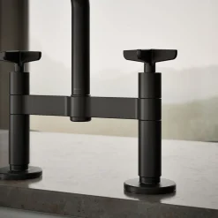 Two-hole bridge kitchen sink faucet with side sprayer^Kohler Online