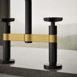 Two-hole bridge kitchen sink faucet with side sprayer^Kohler Online