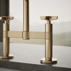 Two-hole bridge kitchen sink faucet with side sprayer^Kohler Online