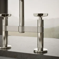 Two-hole bridge kitchen sink faucet with side sprayer^Kohler Online