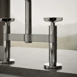 Two-hole bridge kitchen sink faucet with side sprayer^Kohler Online