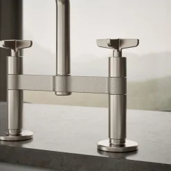 Two-hole bridge kitchen sink faucet with side sprayer^Kohler Online