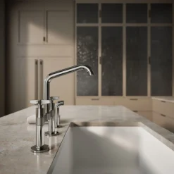 Two-hole bridge kitchen sink faucet with side sprayer^Kohler Online