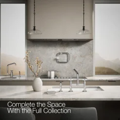 Two-hole bridge kitchen sink faucet with side sprayer^Kohler Online