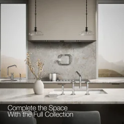 Two-hole bridge kitchen sink faucet with side sprayer^Kohler Best