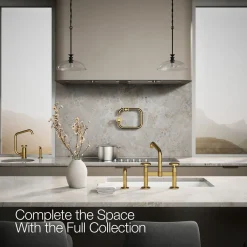 Two-hole bridge kitchen sink faucet with side sprayer^Kohler Best