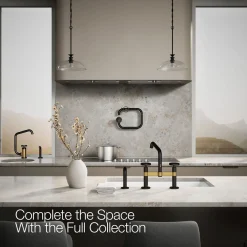 Two-hole bridge kitchen sink faucet with side sprayer^Kohler Best