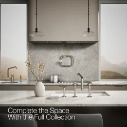 Two-hole bridge kitchen sink faucet with side sprayer^Kohler Best