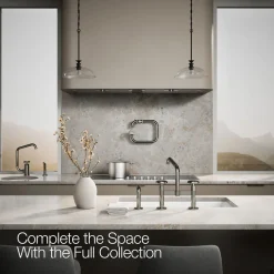 Two-hole bridge kitchen sink faucet with side sprayer^Kohler Best
