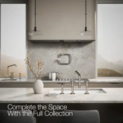 Two-hole bridge kitchen sink faucet with side sprayer^Kohler Best
