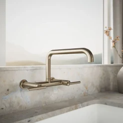 Two-hole wall-mount bridge kitchen sink faucet^Kohler Sale