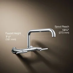Two-hole wall-mount bridge kitchen sink faucet^Kohler Sale