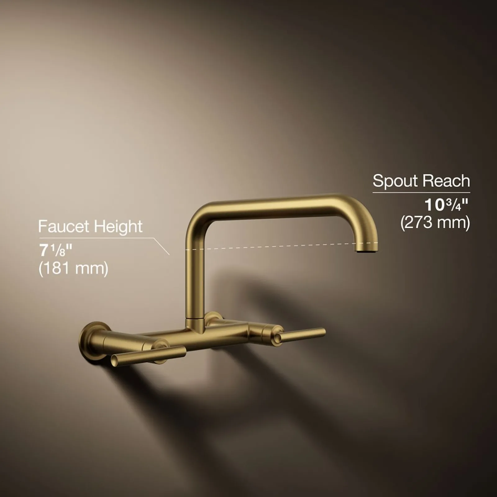 Two-hole wall-mount bridge kitchen sink faucet^Kohler Sale