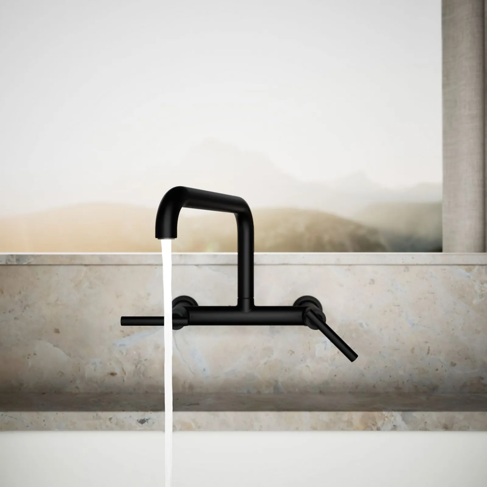 Two-hole wall-mount bridge kitchen sink faucet^Kohler Sale