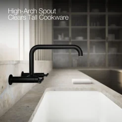 Two-hole wall-mount bridge kitchen sink faucet^Kohler Sale