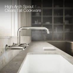 Two-hole wall-mount bridge kitchen sink faucet^Kohler Sale
