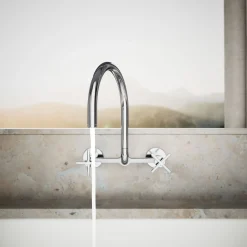 Two-hole wall-mount bridge kitchen sink faucet^Kohler Online