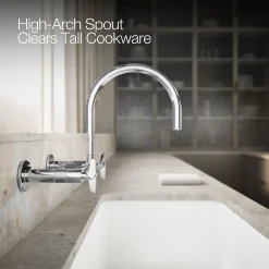 Two-hole wall-mount bridge kitchen sink faucet^Kohler Online