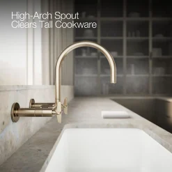 Two-hole wall-mount bridge kitchen sink faucet^Kohler Online