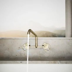 Two-hole wall-mount bridge kitchen sink faucet^Kohler New