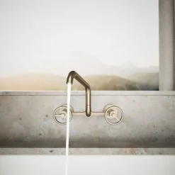 Two-hole wall-mount bridge kitchen sink faucet^Kohler New