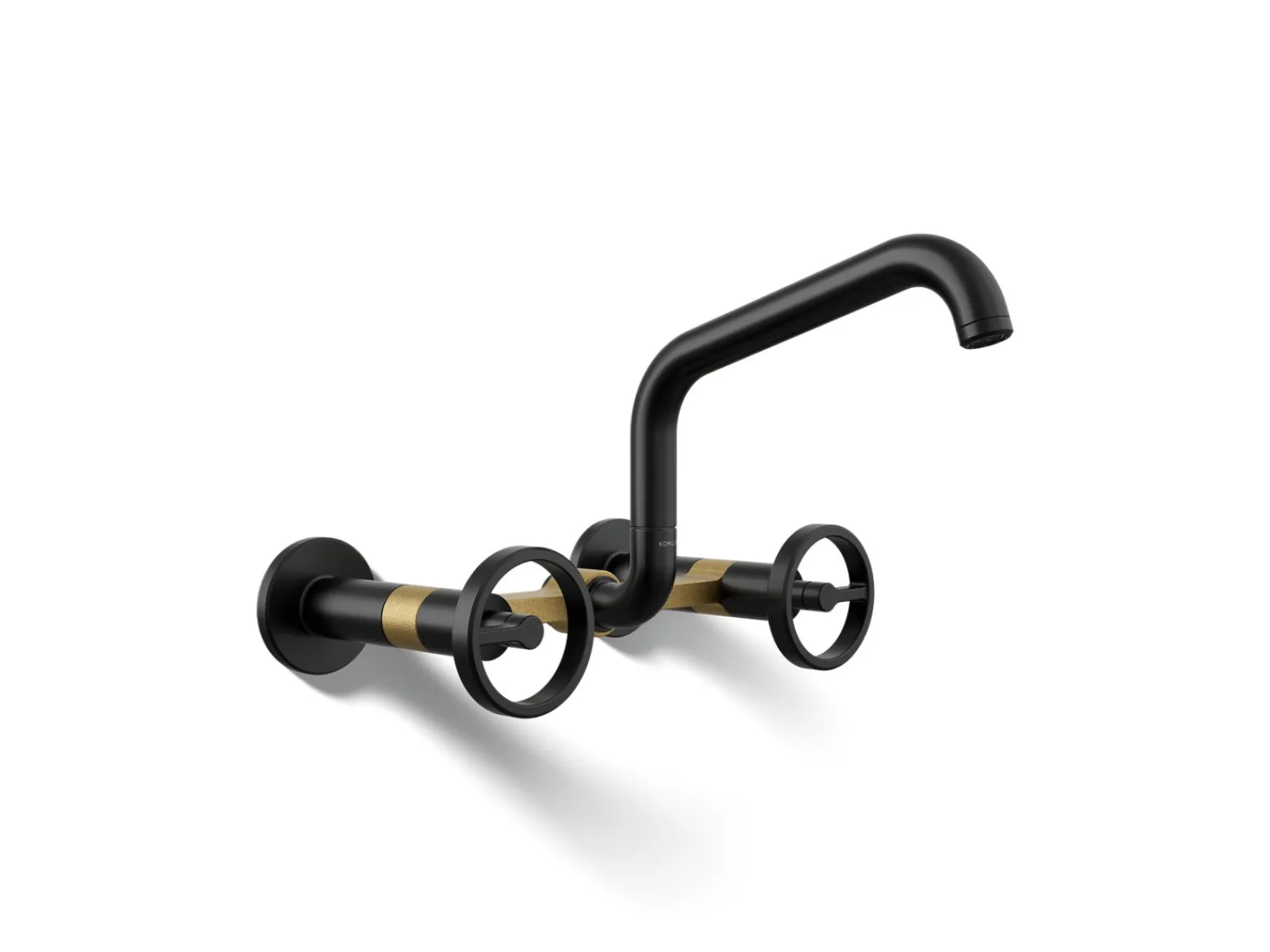 Two-hole wall-mount bridge kitchen sink faucet^Kohler New