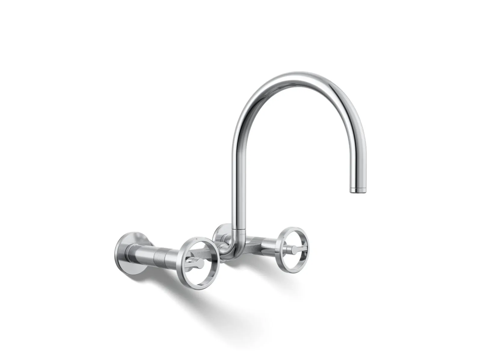 Two-hole wall-mount bridge kitchen sink faucet^Kohler Hot