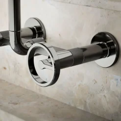 Two-hole wall-mount bridge kitchen sink faucet^Kohler Hot