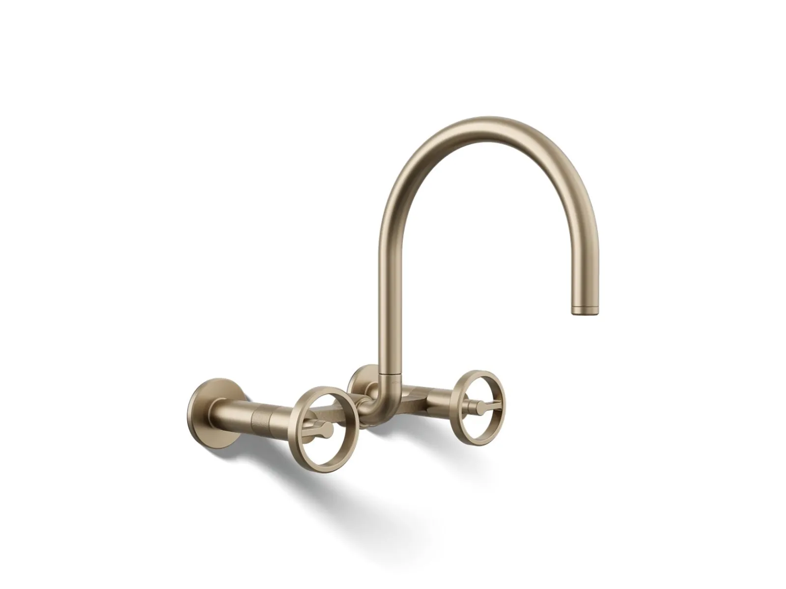 Two-hole wall-mount bridge kitchen sink faucet^Kohler Hot