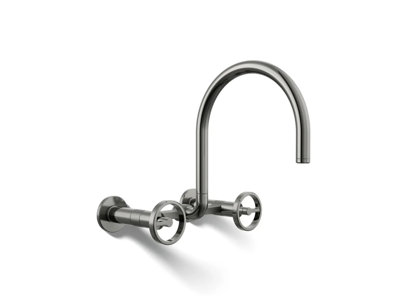 Two-hole wall-mount bridge kitchen sink faucet^Kohler Hot