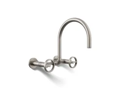 Two-hole wall-mount bridge kitchen sink faucet^Kohler Hot
