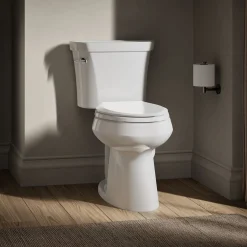 Two-piece elongated comfort height toilet, 1.28 gpf^Kohler Hot