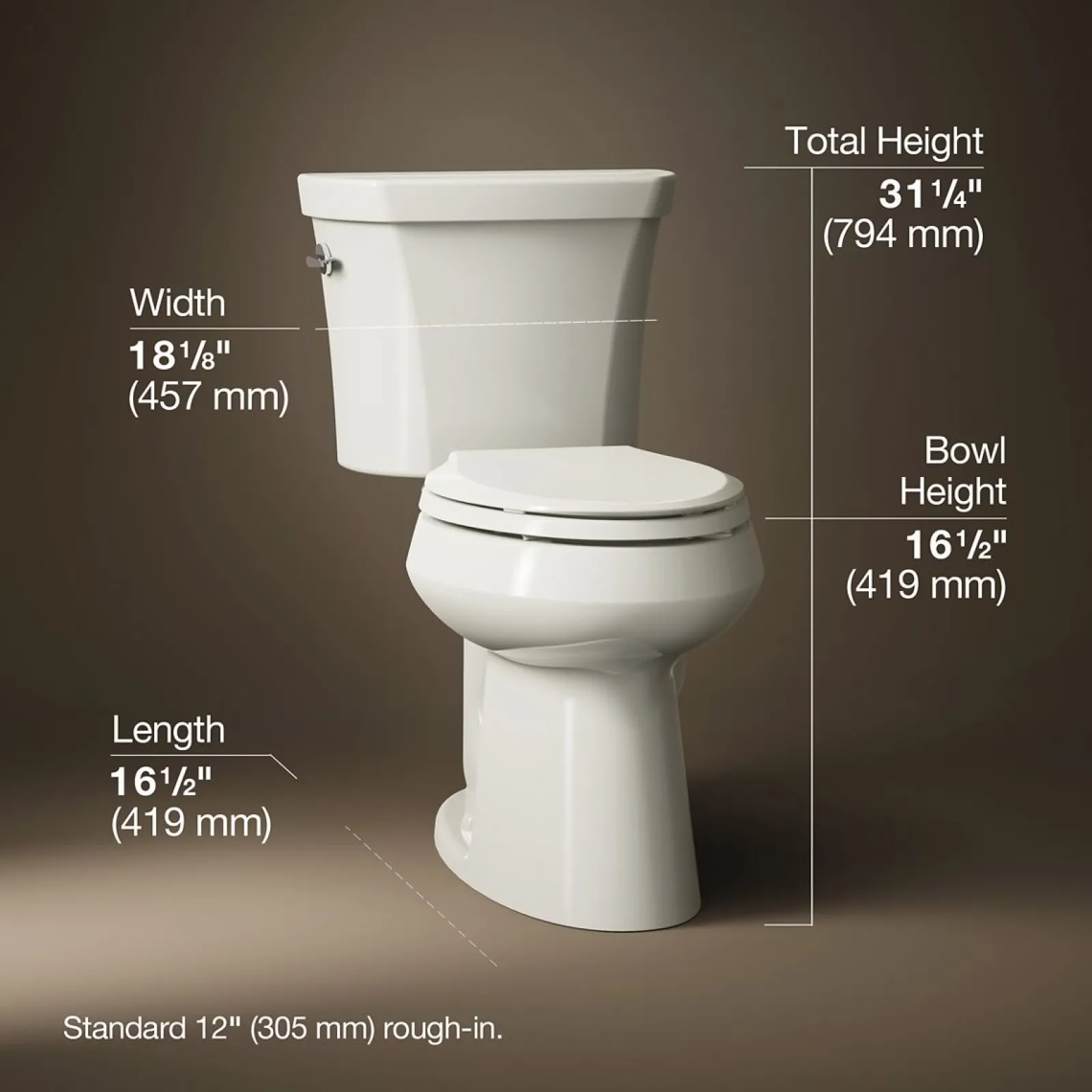 Two-piece elongated toilet, dual-flush^Kohler Discount
