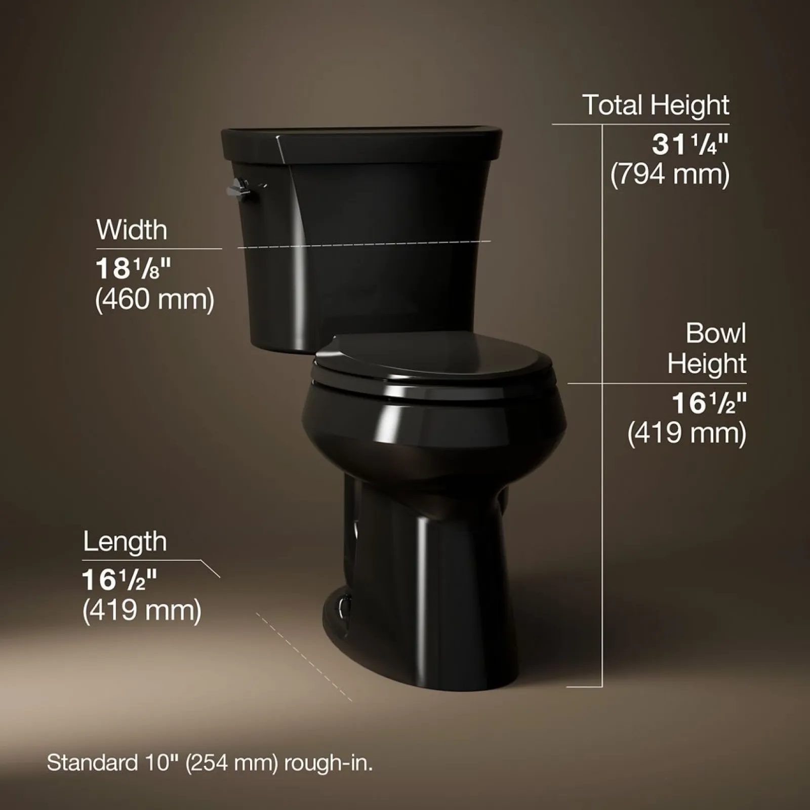 Two-piece elongated toilet, dual-flush^Kohler New
