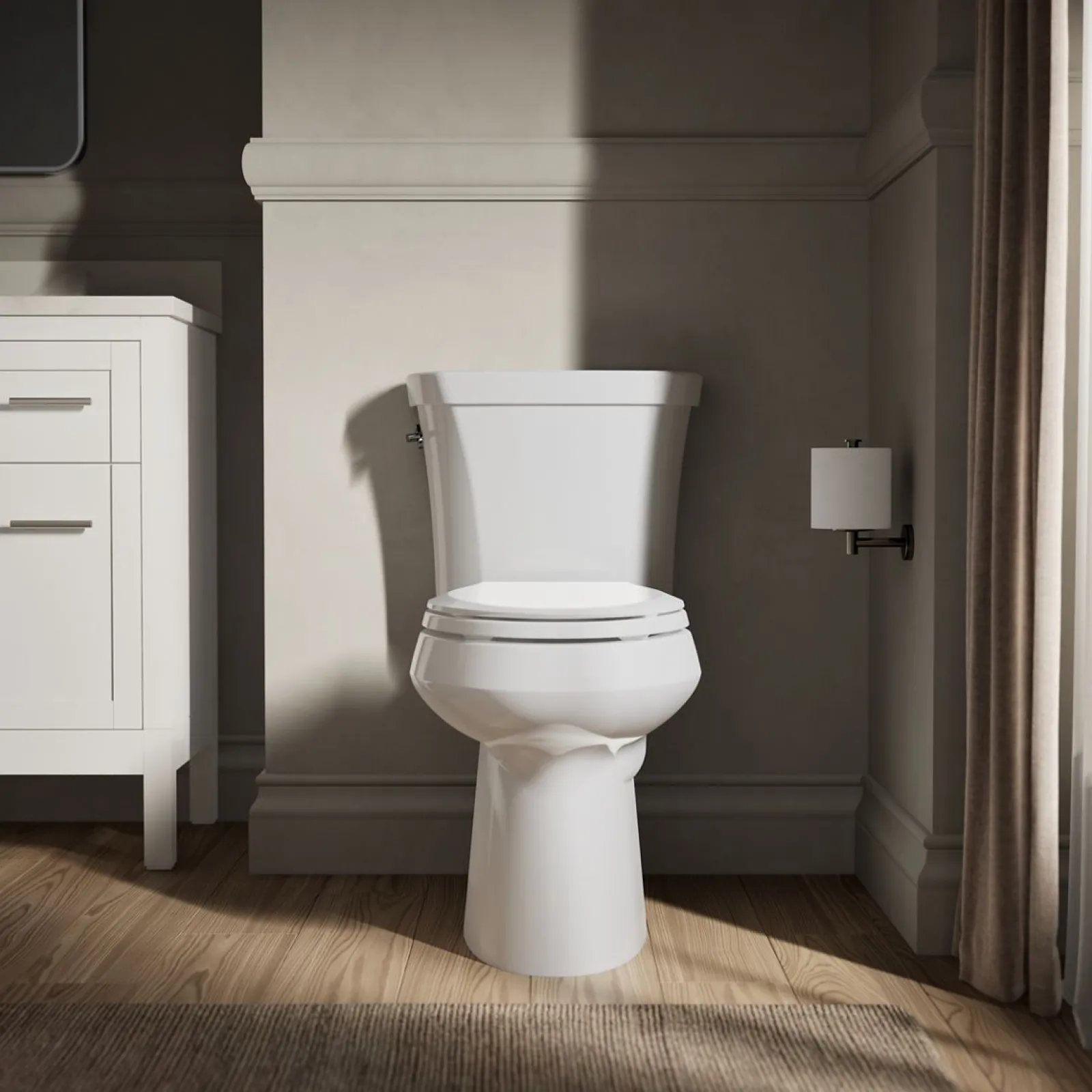 Two-piece elongated toilet, dual-flush^Kohler New
