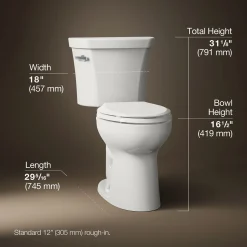 Two-piece elongated toilet, 1.28 gpf^Kohler Sale