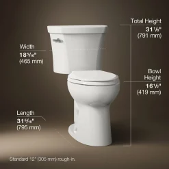Two-piece elongated toilet, 1.28 gpf^Kohler Sale