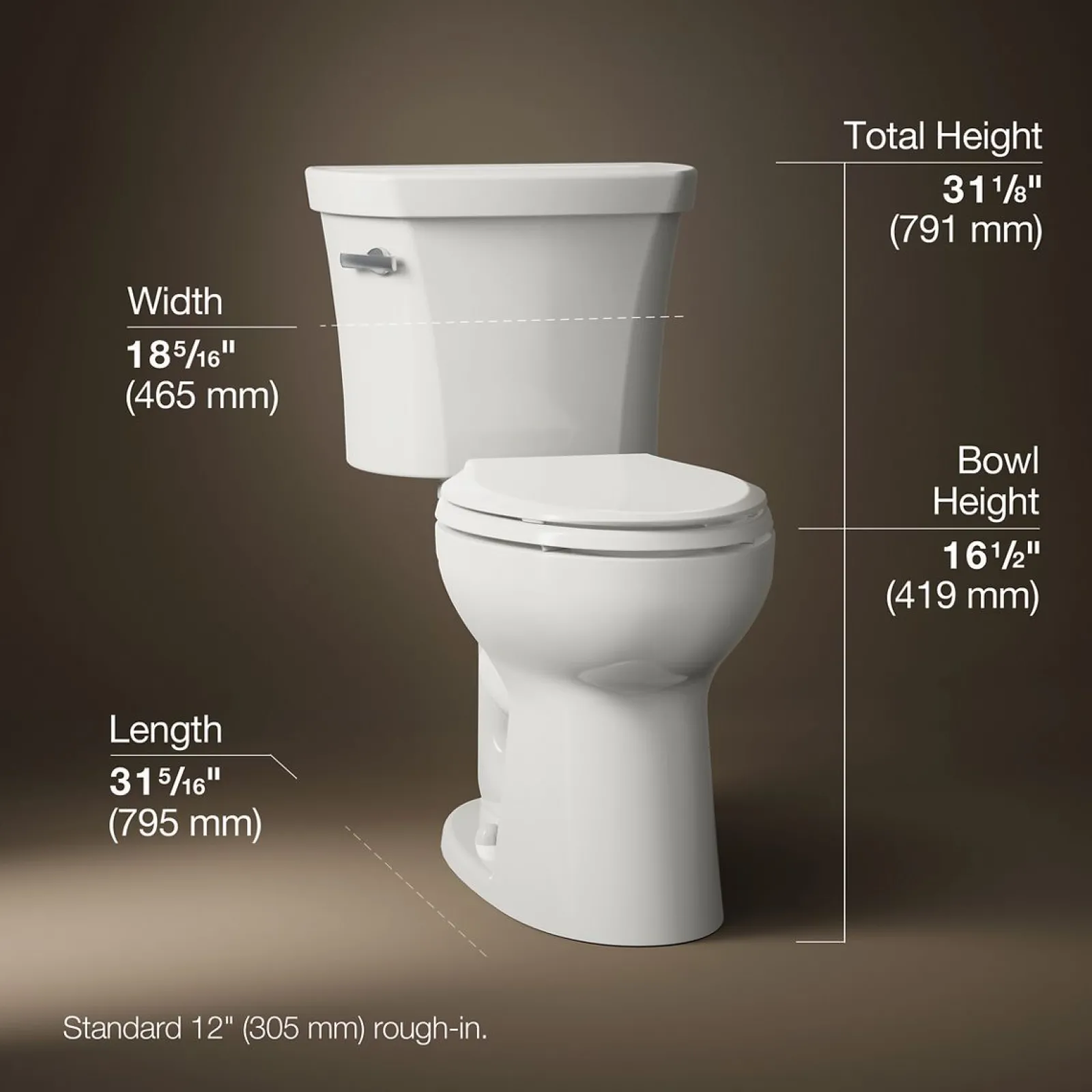 Two-piece elongated toilet, 1.28 gpf^Kohler Sale