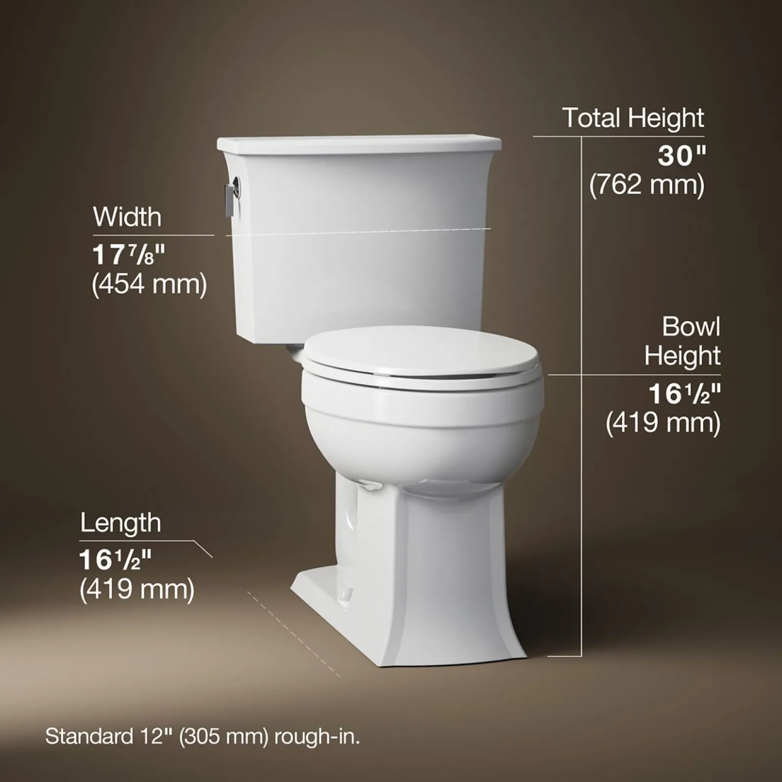 Two-piece elongated toilet, 1.28 gpf^Kohler Best