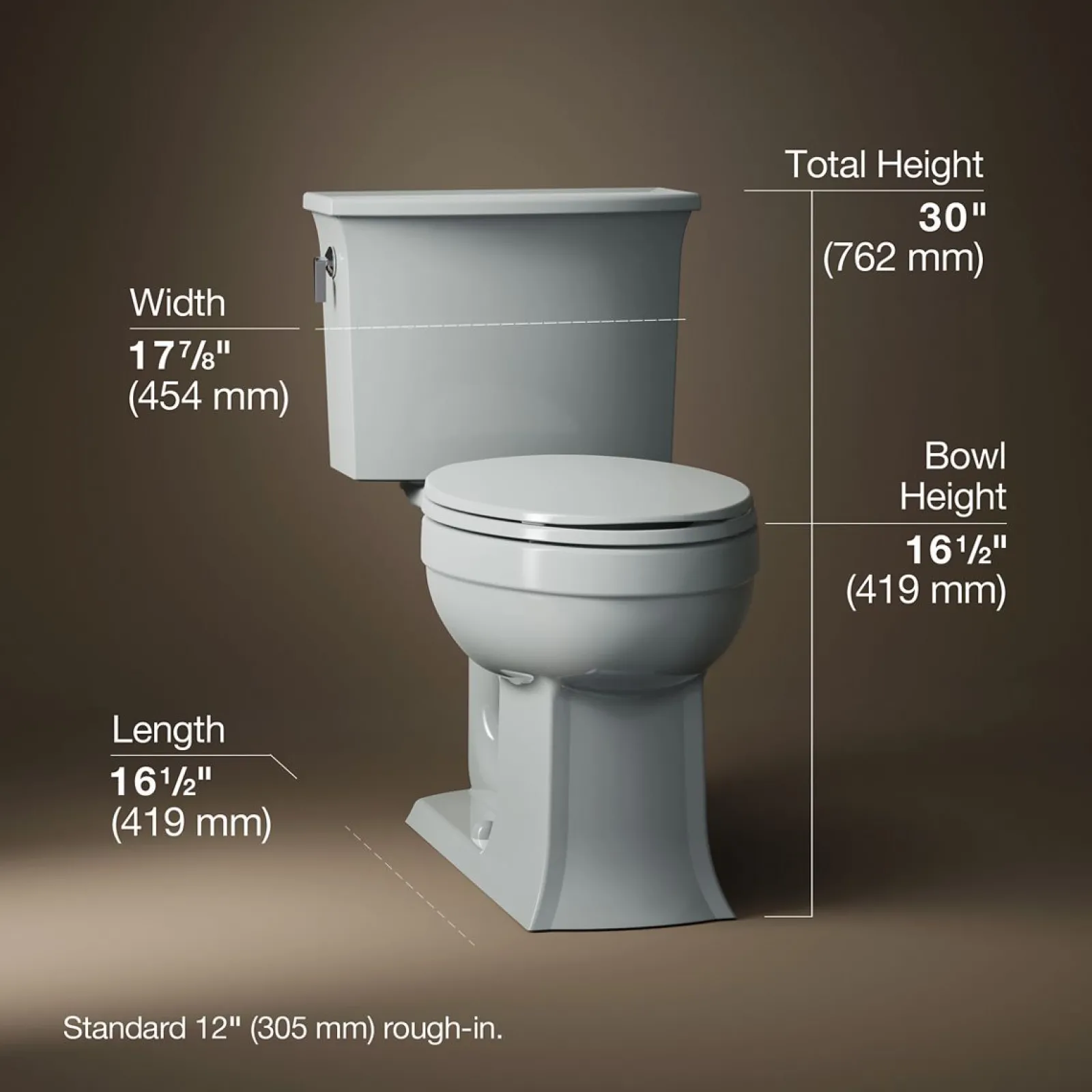 Two-piece elongated toilet, 1.28 gpf^Kohler Best