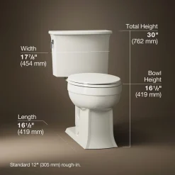 Two-piece elongated toilet, 1.28 gpf^Kohler Best