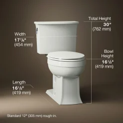 Two-piece elongated toilet, 1.28 gpf^Kohler Best