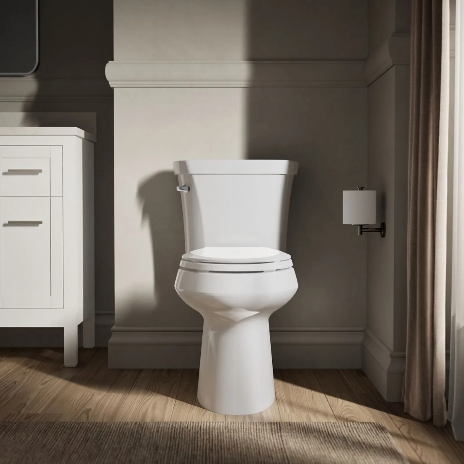 Two-piece elongated toilet, 1.0 gpf^Kohler