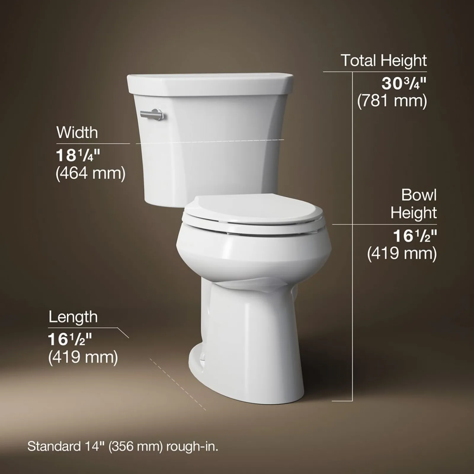 Two-piece elongated toilet, 1.28 gpf^Kohler Discount