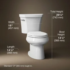 Two-piece elongated toilet, 1.6 gpf^Kohler Online