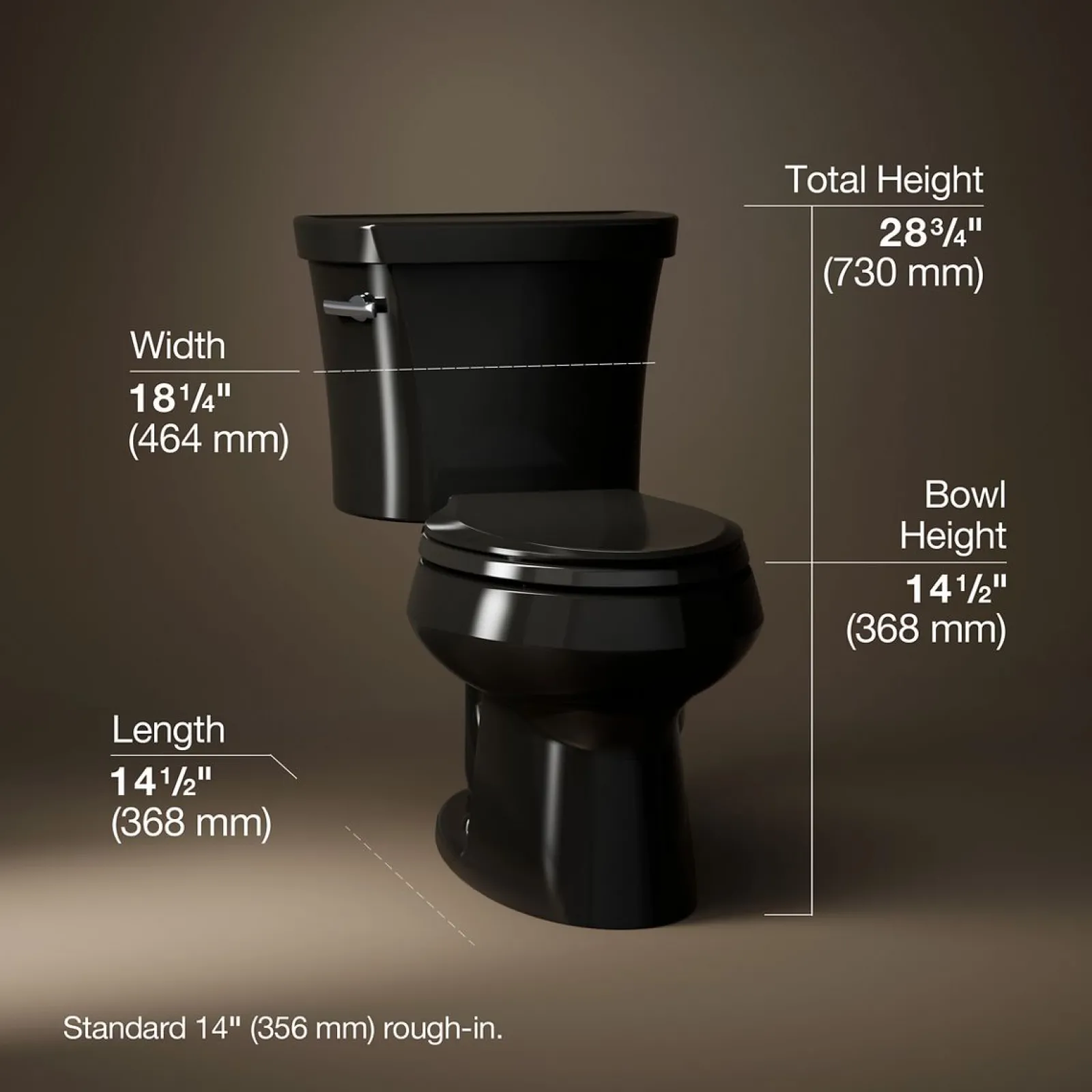 Two-piece elongated toilet, 1.28 gpf^Kohler Outlet